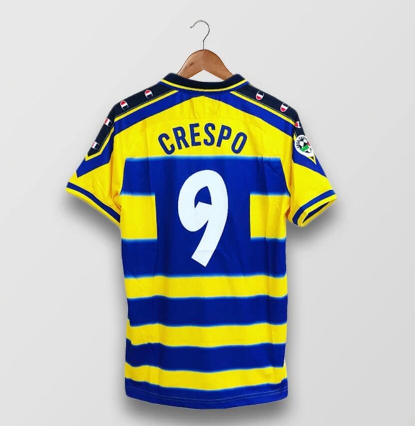 1999-2000 Parma Calcio 1913 Retro Home Kit Soccer Jersey CRESPO #9